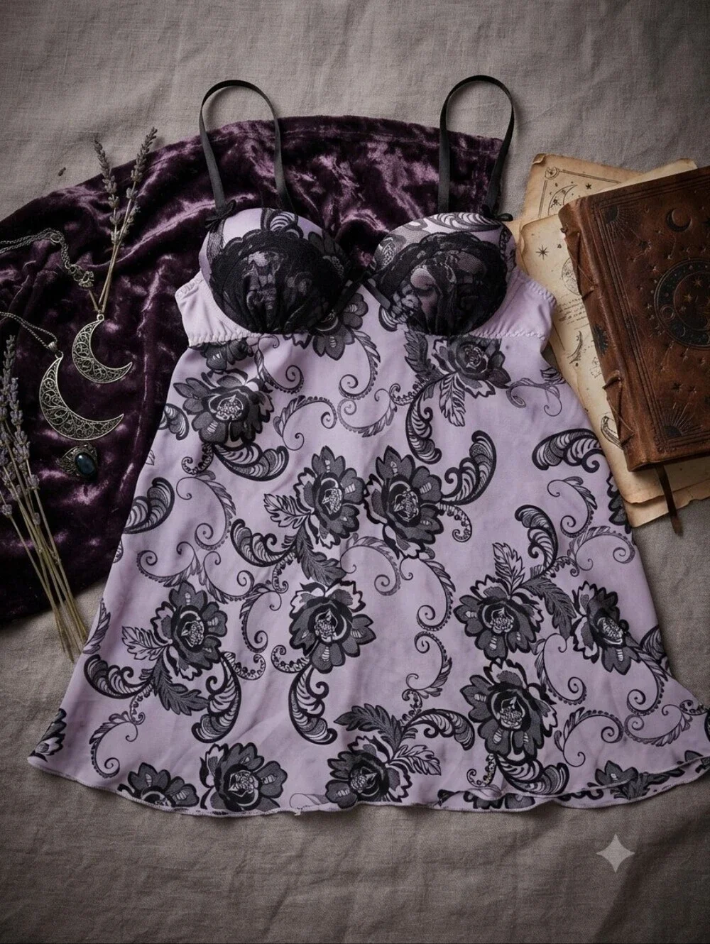 Apt 9 Purple Black Mesh Bra Top
